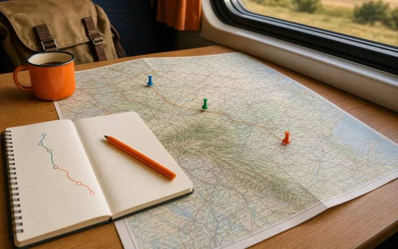 Budapest Prague Vienna itinerary route map and train planning